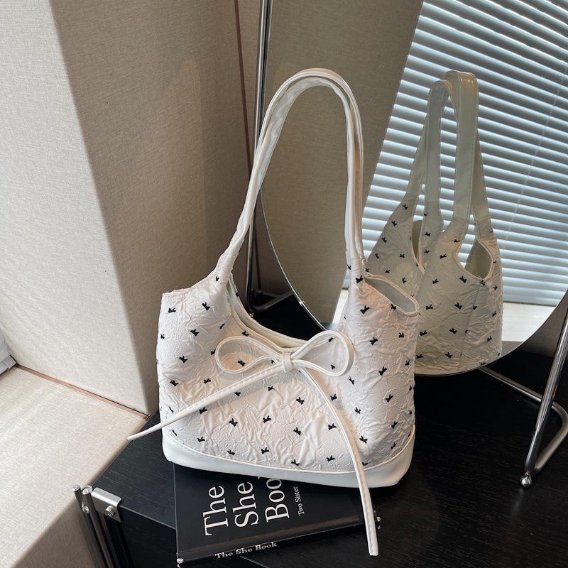 Korean Style Bow Underarm Handbag - 2025 Fashionable Women's Casual Shoulder Bag