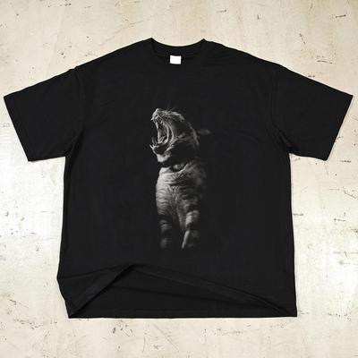 Streetwearové tričko s grafikou mourovaté kočky Bavlněné tričko Unisex topy Trička Krátký rukáv Tričko