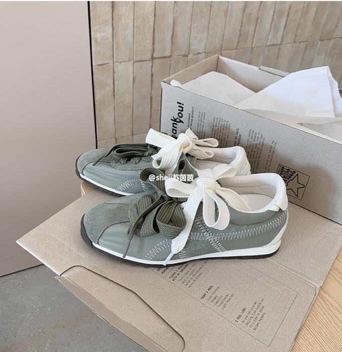 

Версия из коровьей кожи~ Кроссовки Su Yinyin с шнурками «мандаринка», низкие, повседневные, с внутренней высотой, увеличивающей рост, спортивные, женские, немецкие тренировочные туфли, балетки 40