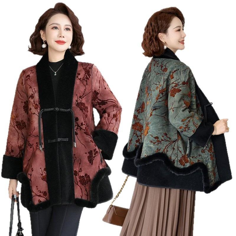 Mom Winter Fur Integrated Coat Middle Elderly Noble New Imitation Mink Velvet Coat Grandma Winter Fur