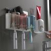 Toothbrush Cup Holder Wall-Mounted Toothbrush Rack Wall-Mounted Toilet No Punching Mouthwash Cup Electric Brushing Cup Set