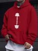 Fitness Dumbbell Theme Kids Hip Hop Sports Hooded Sweatshirt,vintage Dumbbell Text Graphic,comfy Loose Fit for Casual Sports Outing.
