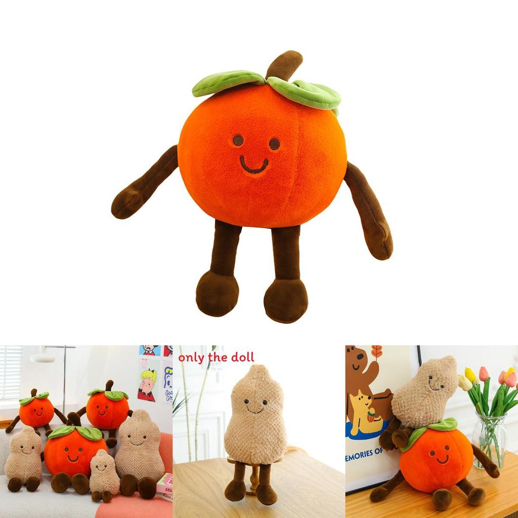 Novelty Plush Pillow With Persimmon And Peanut Animal Designs For Kids And Collectors