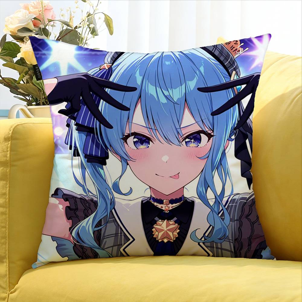 Hololive VTuber Kawaii Hoshimachi Suisei World Various Sizes Square Pillow Case For Car Home Bedchamber Decor