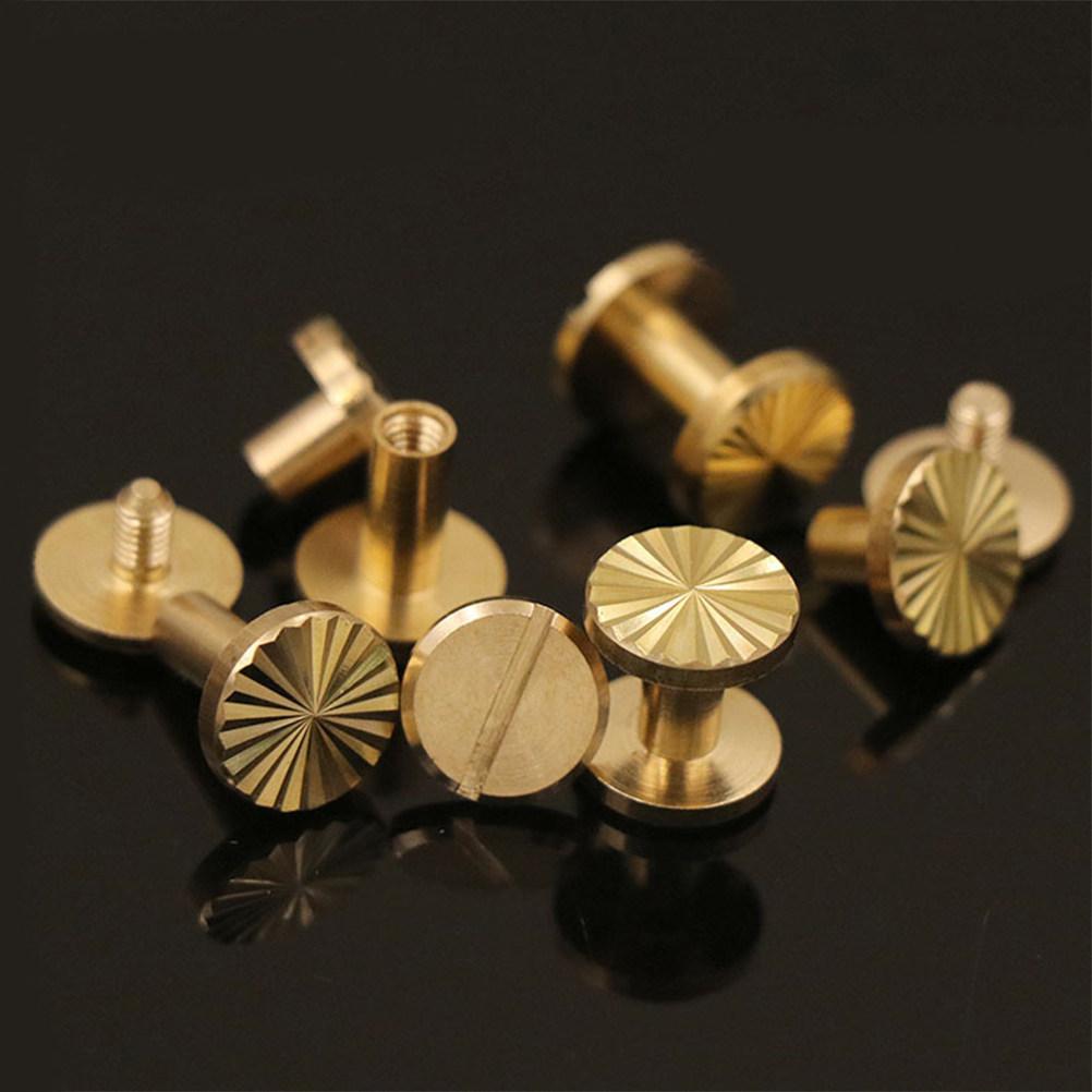 10Pcs Premium Brass Sunflower Screws 10x4x4mm Sturdy Flat Rivets Easy Use Eco Friendly for Belt Harness Nail Book Luggage Craft