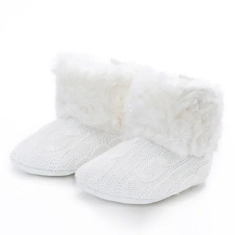2025 New Winter Baby Snow Boots Knitted Warm Plush Newborn Little Girls Boys Shoes Non-slip Fashion Toddler Girls Boots