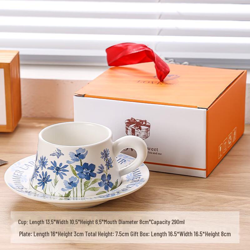 Ceramic Coffee Mug and Saucer Set