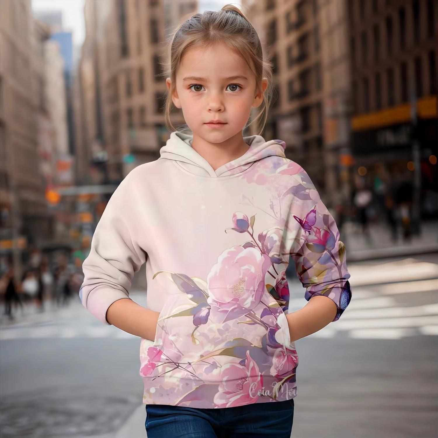 

Дитячий одяг Толстовки з довгим рукавом 3D Милий принт кролика Метелик Дитячий одяг Дитячий весняно-осінній одяг Одяг для дівчаток Топи 160