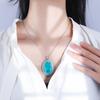 Jewelry Wind Simulation Color Treasure Pendant Big Dan Sweater Chain Necklace Main Stone 20 * 30