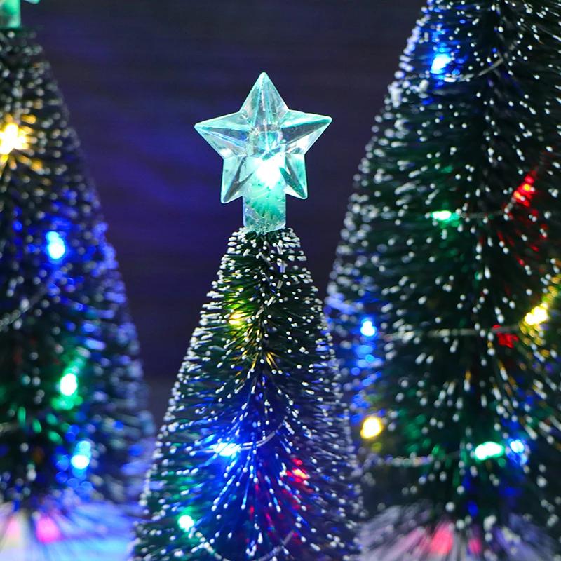 16/18/21cm LED Mini Christmas Trees Electronic Candles Star For Home Party Decoration New Year Gifts Xmas Christmas Ornament
