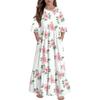 Girls' Tiered Ruffle Dress - 3/4 Sleeve Pocket Maxi With Pockets