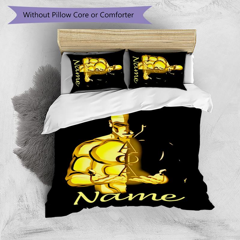 3pcs Custom Name Alpha Phi Alpha Bedding Set Duvet Cover Closure Includes 1 Duvet Cover & 2 Pillowcases for All Seasons Bedroom Decor
