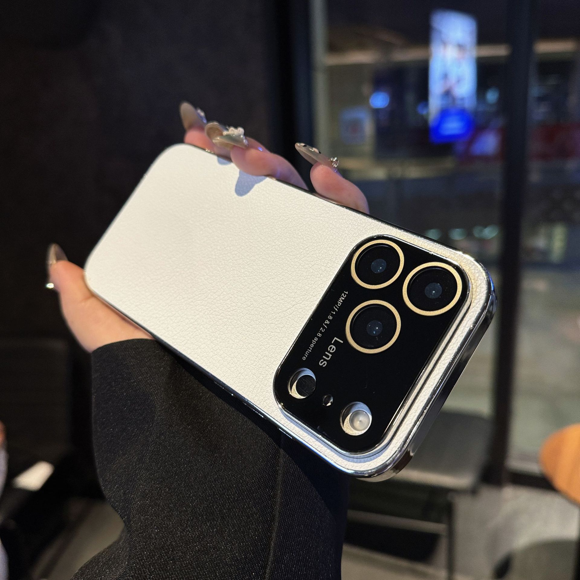 

Візерунок лічі Нове велике вікно для чохла для мобільного телефону Apple 17pm Гальванопокриття для захисного чохла для iPhone17air Apple 12 Pro