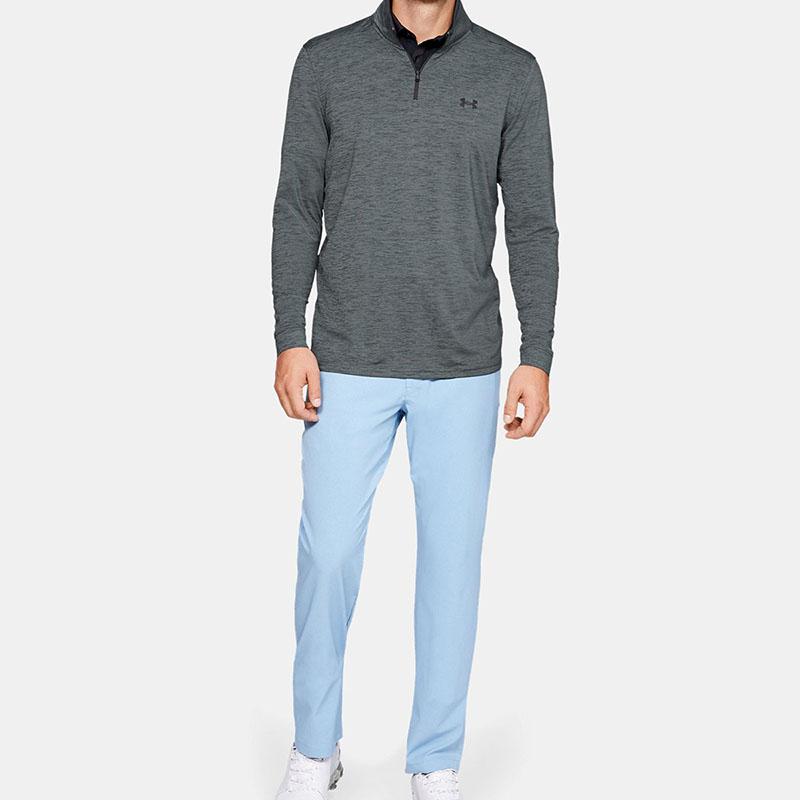 Under Armour Logo Print Solid Color Sports Knit Long Sleeve T-Shirt Men Tops Gray 1327040-012