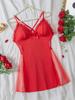 Large size erotic underwear suspender skirt European and American sexy flirting suspender perspective dress backless skirt