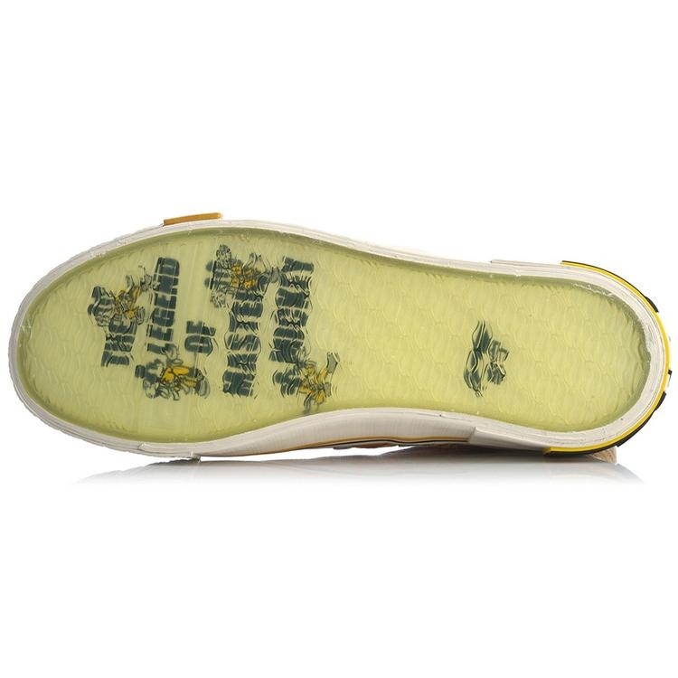 New LiNing Wave Gongfu Rice Cake Anti Slip And Wear Resistant Lightweight High Top Skateboard Shoes Yellow AGCQ165-3