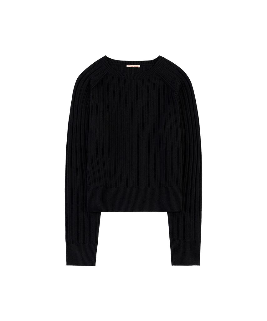 Banwonateullie Kn4289 Punched Raglan Knit_Black