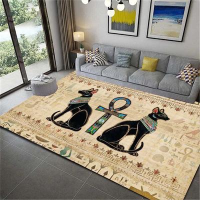 Ancient Egypt Carpet God Egyptian Cat Anubis Carpets for Living Room Bedroom Rug Anti-slip Floor Mats Household Area Mat Decor