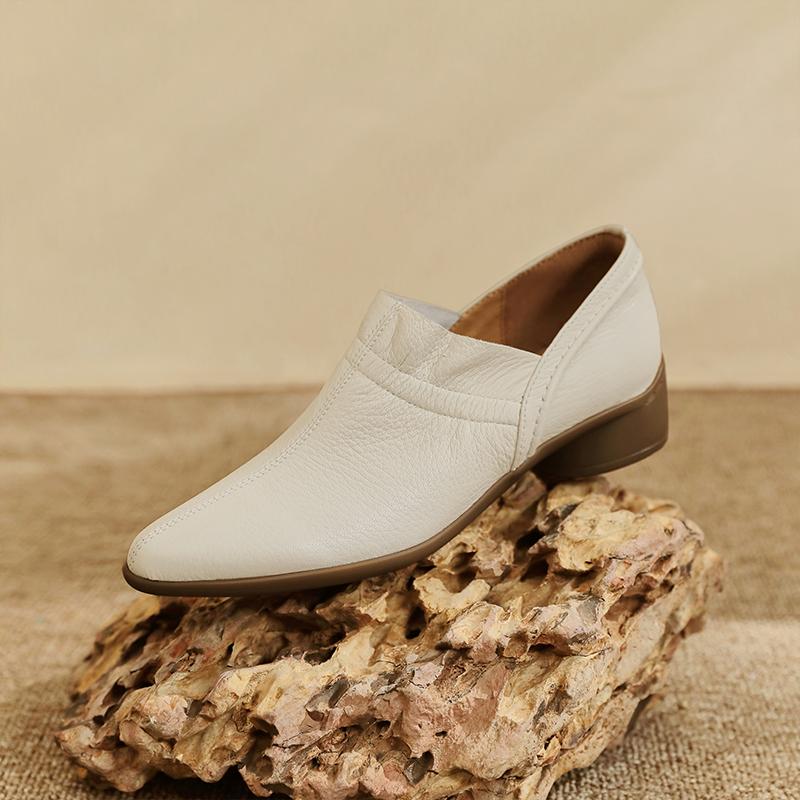 Fashion Retro Genuine Leather Luxury Pumps Round Toe High Heels Women'S Shoes Sexy Party High Heels 2025 New Pumps High Heels Women