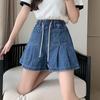 High Waist Ruffle Denim Skort - Plus Size Women's Summer Shorts (80-200 Jin)