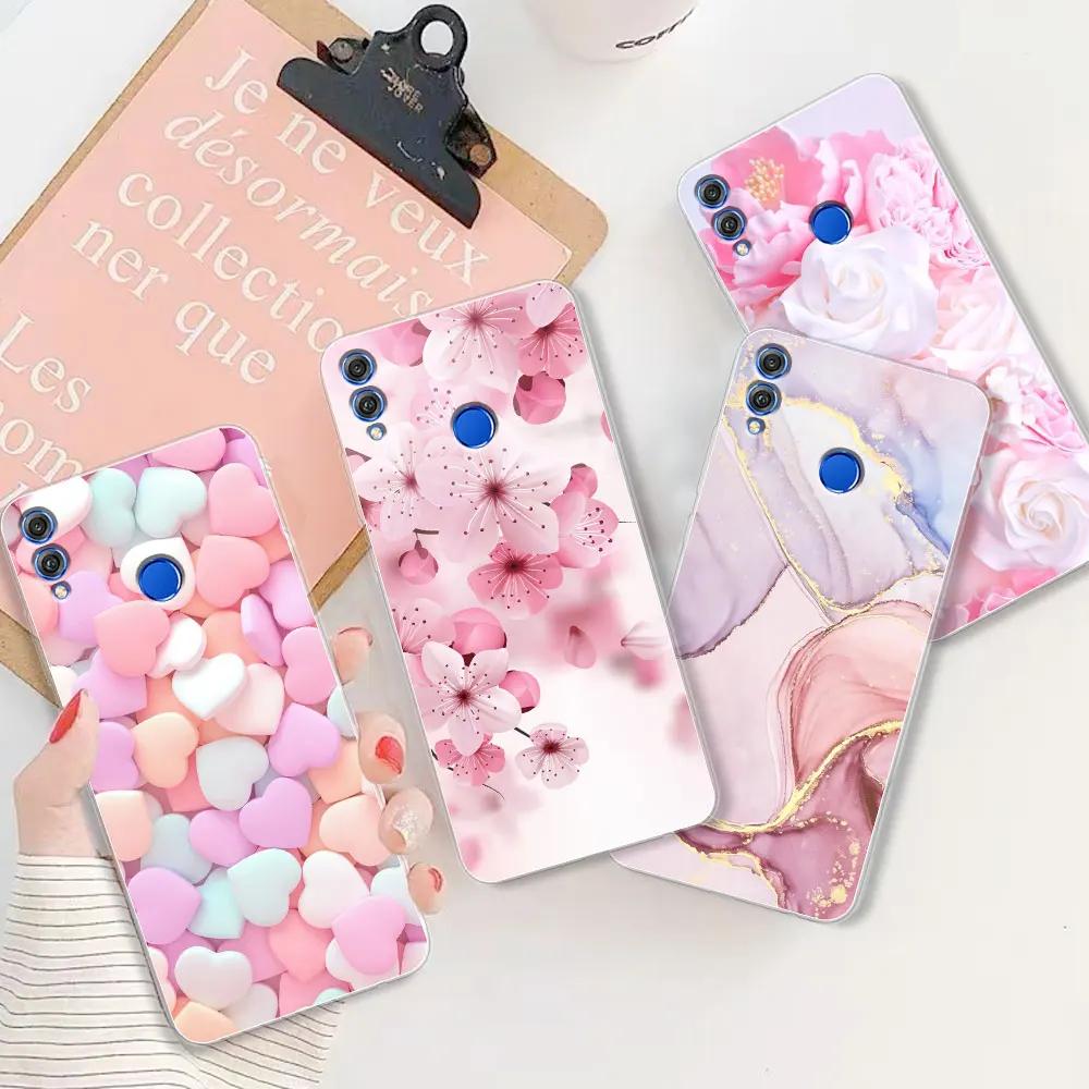 For Huawei Honor 8X Case Honor 8X Watercolor Marble Transparent Cases For Huawei Honor 8X Cover Honor8X Silicone Back Bumper
