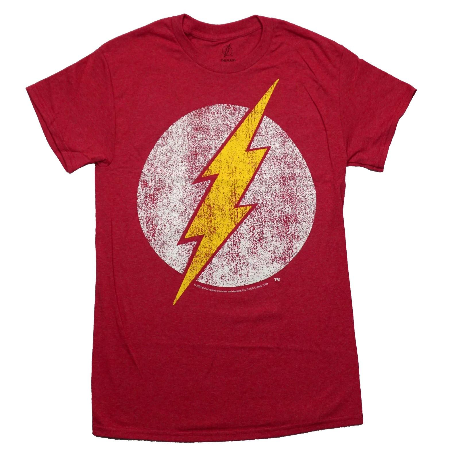 Flash New Adult T-Shirt - Distressed Logo Yellow White S