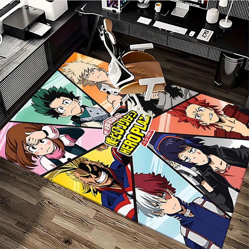 1pc My Hero Academia Anime Cartoon Design Chair Mat - Seasonal Gift for Office, Home Decor, Living Room, Bedroom, Game Room - Non-Slip Carpet Suitable