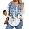 Womens Plus Size Long Sleeve Shirts  V Neck Tunic Tops Basic Loose Fit Tee Tops