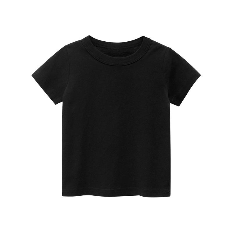 Korean Summer Kids Solid Short Sleeve T Shirt Simple Versatile Top For Boys And Girls