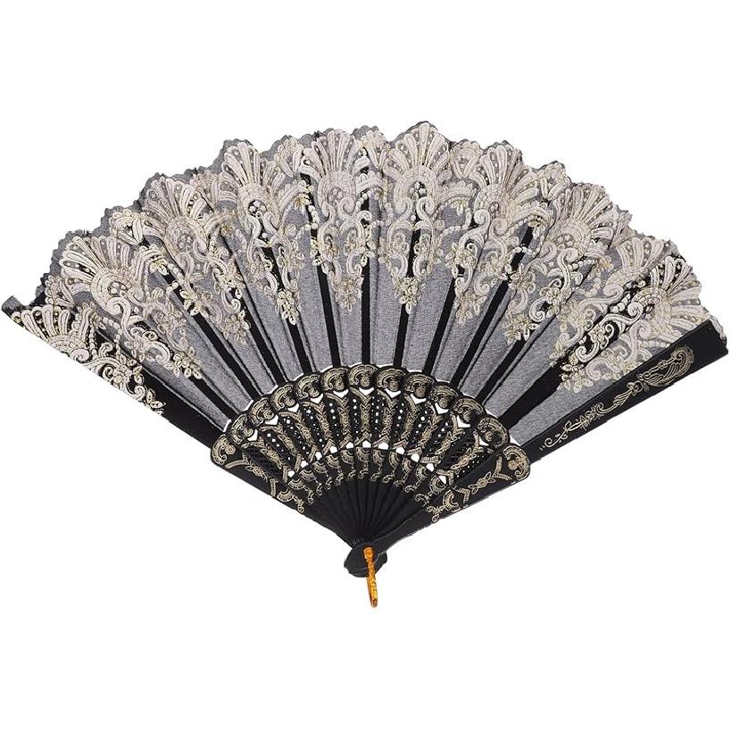  wachlarz wachlarz chiński wachlarz kwiatowy składany wachlarz ręczny chiński vintage składany wachlarz panny młodej do tańca występ w kościele weselny impreza rekwizyty czarny ręczny