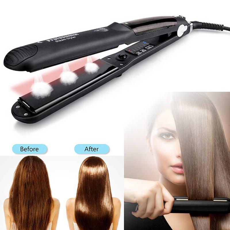 Professional Digital Lcd Display Steam Flat Irons for Hair Beauty and Curling Iron Straightener Planchas De Cabello