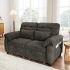 3-in-1 Double Sofa Bed with Adjustable Backrest and Bed Function, Convertible Sofa with USB Charging Port, Chenille Fabric, Grey, Incl. 2 Cushions