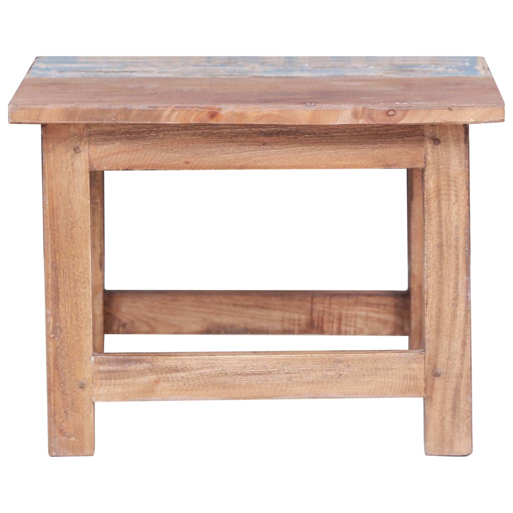Set of 2 Side Tables Solid Mahogany Wood