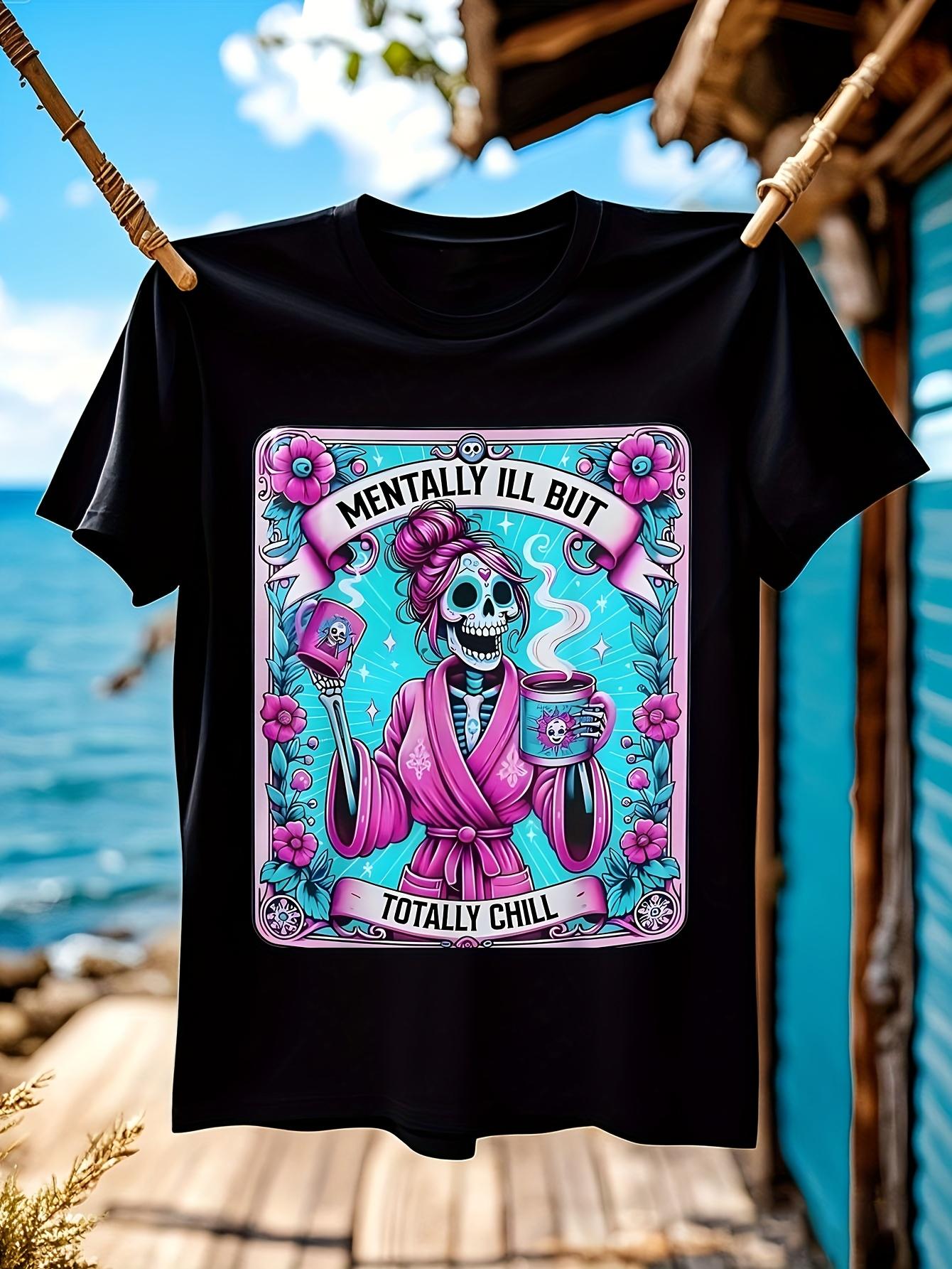 Funny Tshirt Funny Gothic Graphic Tshirt - Mentally Ill B... S