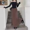 2024 Spring Women's Fishtail Skirt: French Retro Pleated A-Line with High Waist and Slimming Design.