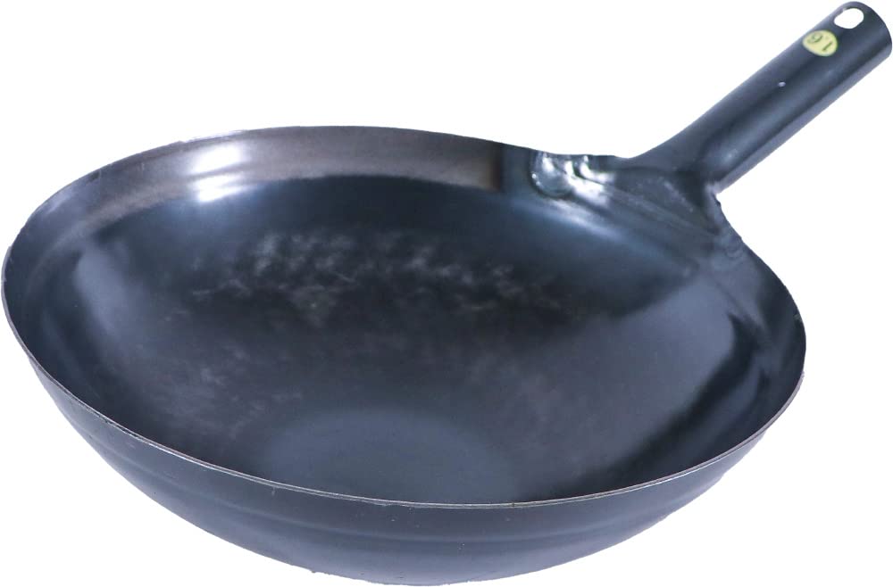 Yamada Industrial Co., Ltd. 30cm Iron Wok, 1.6mm Thick, Made in Japan, One-Handed, Chinese Food, Commercial Use, Yamada Wok 001042