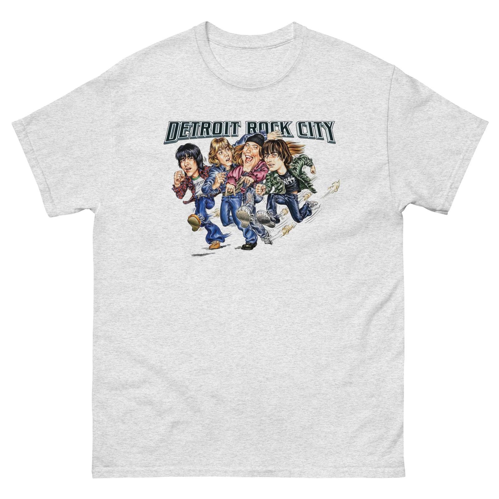 Detroit Rock City Light Gray Heather Graphic T Shirt Unisex classic tee M