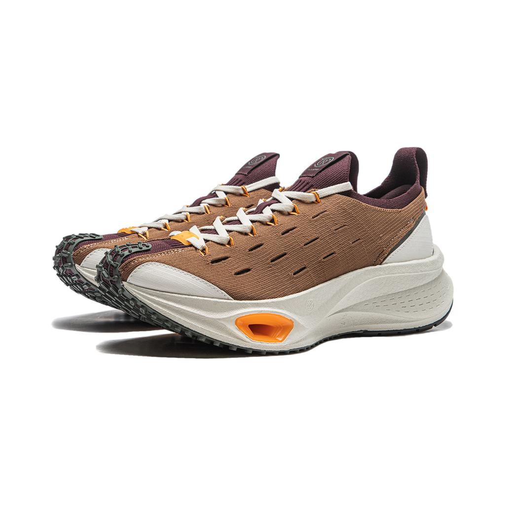 Li Ning Bequeme Vielseitige Stoßdämpfende Abriebfeste Low-Top Laufschuhe Unisex Laufschuhe Braun AZGU001-3