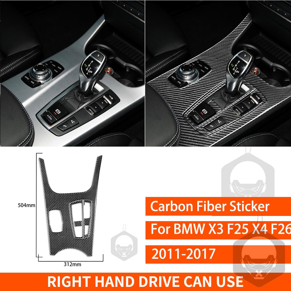 For BMW X3 F25 X4 F26 2011 2012 2013 2014 2015 2016 2017 Center Console Trim Real Carbon Fiber Stickers Car Interior Accessories