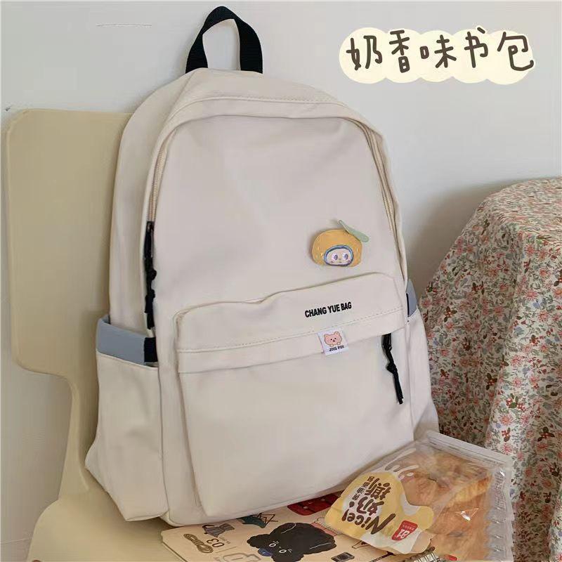 IELGY ins Japanese girl schoolbag female, Korean version of junior high school students solid color versatile backpack high school students large