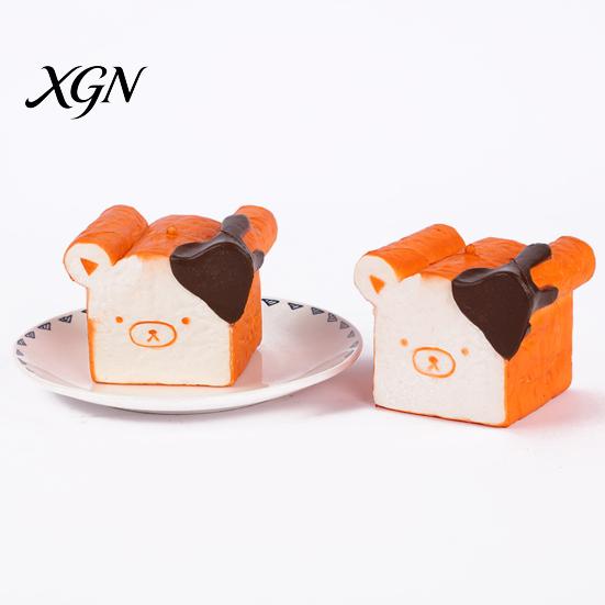 Bear Bread Squeeze Toy Toast Slow Rising Stress Relief Cartoon Expression Sensory Students Office Workers Anti-anxiety Gift
