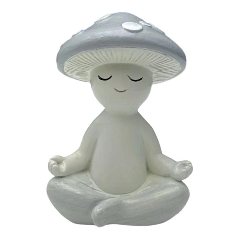

Miniature Meditations Mushroom Statue With Intricate Detail Ideal For Home Office Decoration and Garden Ornament Gift