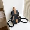 Yogodlns Borsa a tracolla creativa per violino femminile Zaini piccoli in pelle PU per donna Borsa a tracolla moda donna con filo di design di lusso