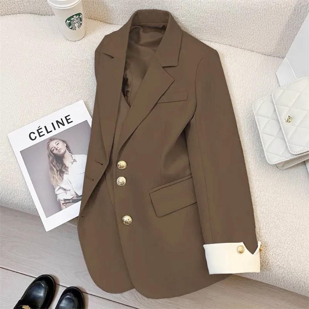 Spring/Autumn 2025 Korean-Style Loose Fashion Suit Jacket - Versatile Casual High-End Design