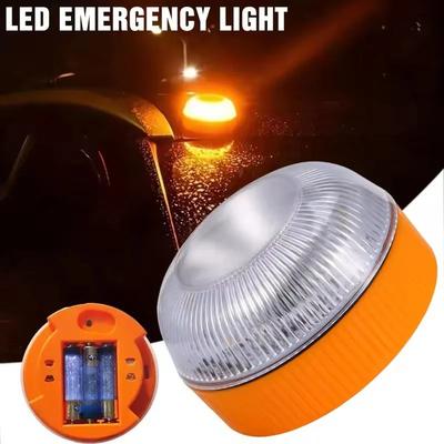 Led Car Strobe Warning Light Flashing Light Portable Emergency Light Magnetic Induction Road Accident Safety Accessory