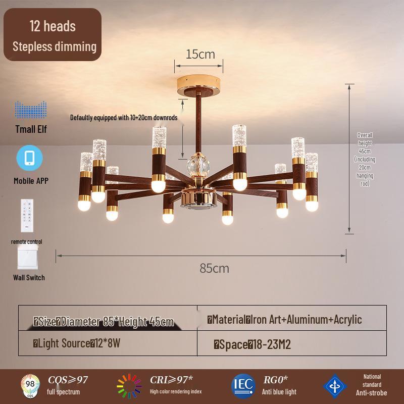 French Retro Branch Chandelier: Chinese Style Living Room & Hall Main Light for High-End, Horizontal Zhongshan Home Decor.