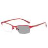 Business Style Pochromic Glasses for Men Women Smart Color Changing Minus Diopter Glasses Half Frame Clear Myopia Eyewear
