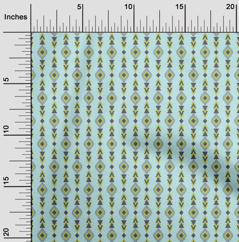 oneOone Cotton Flex Fabric Diamond & Triangle Geometric Print Sewing Fabric BTY 40 Inch