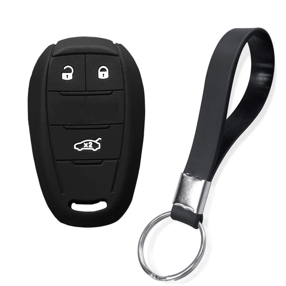 Silicone Key Case Cover For ALFA ROMEO Giulia Stelvio 3 Button Remote Key Fob Accessories Keychain Keyless Remote Key