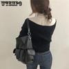 Autumn Winter Women Solid Sweaters Knitted V-neck Cross Wild Fashionable Sexy Pullovers Female Lady Vintage Tops Knitwear